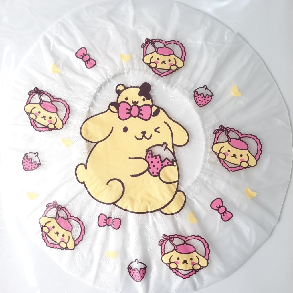 👒หมวกอาบน้ำ ลายปอมปอมปุริน หมวกคลุมผมอาบน้ำ