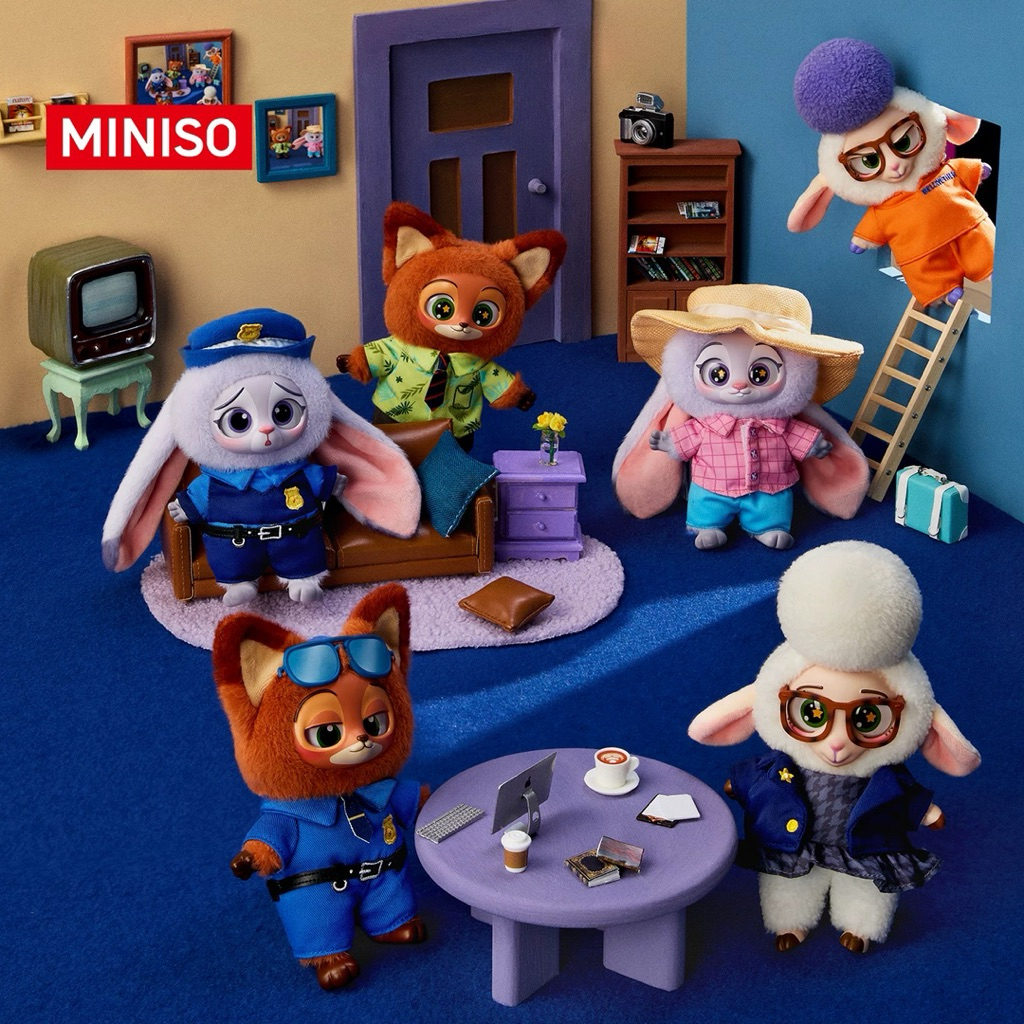 ✅ถึง🇹🇭15-20พฤศจิ [ยกเซต] Miniso Disney Zootopia Vinyl Plush Pendant Surprise Box | Miniso Zootopia พ