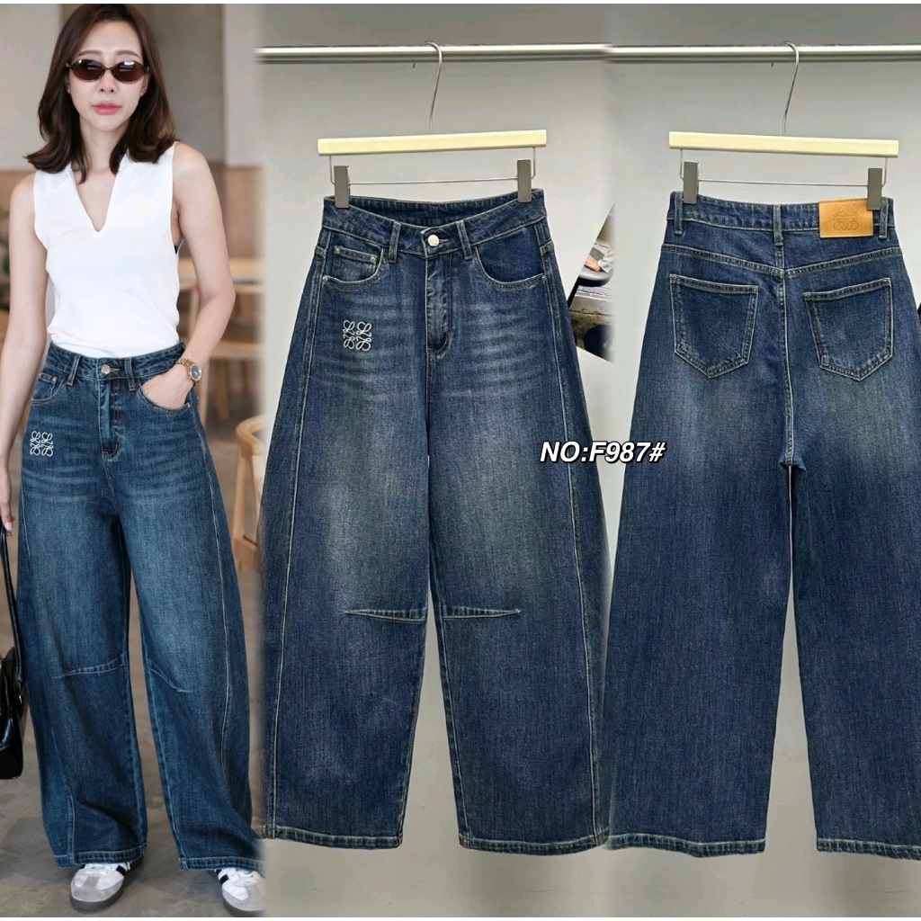 RGF987# กางเกงยีนส์ทรง Barrel