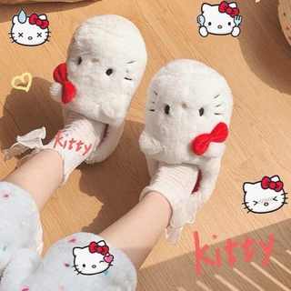 xReviewPromotion 89฿/คู่ (พรีนะคะ👀) HEYHOMI—รองเท้าเดินในบ้าน Slippers ตรีม: คิตตี้ Kitty “โซคิ้วมากกกค่ะ”