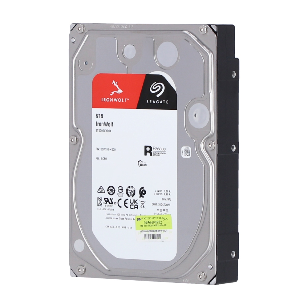8 TB HDD SEAGATE IRONWOLF (7200RPM, 256MB, SATA-3, ST8000VN004) For Nas