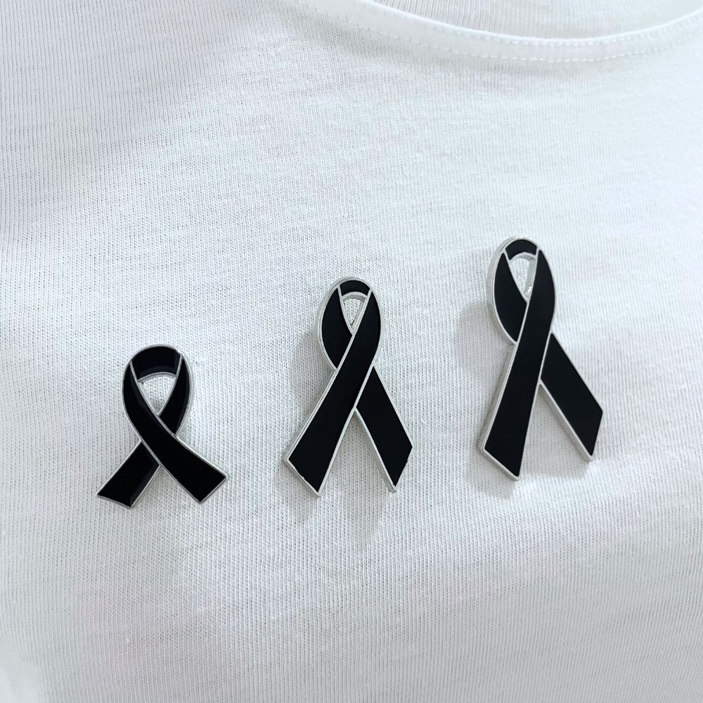 ริบบิ้นไว้อาลัย ริบบิ้นโลหะ แบบหมุด ติดตั้งง่ายถอดเข้า-ออกสะดวก 3 ขนาด พร้อมส่ง ส่งจากไทย!!!