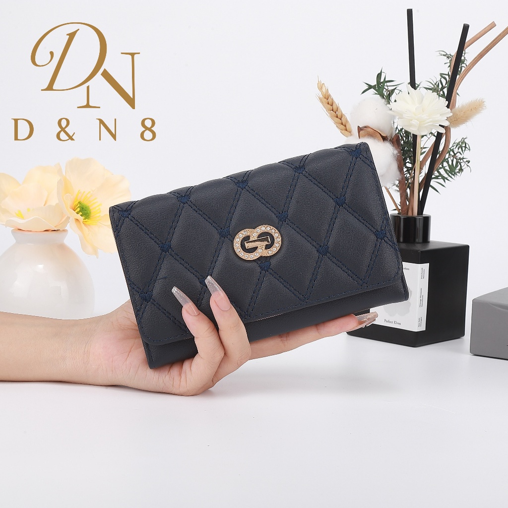 DZ12#กระเป๋าสตางค์ราคาถูก กระเป๋า2พับกลาง ผู้หญิงกระเป๋าสตางค์ ไซส์ยาว2 พับ มีช่องใส่ธนบัตร4 ช่องแนวยาว16CM- ม