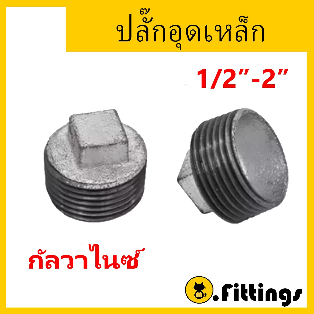 ปลั๊กอุดเหล็ก 1/2"-2" ปลั๊กอุดประปา ปลั๊กอุดเกลียวนอก ปลั๊กอุดกัลวาไนซ์