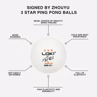 50 ลูก [ แถมคัตเตอร์ / ใบมีด ] ลูกปิงปอง Loki 3 ดาว ABS 40+ ลูกปิงปองเกรดฝึกซ้อม ZHOU YU เด้งดี กลม คุ้มค่า