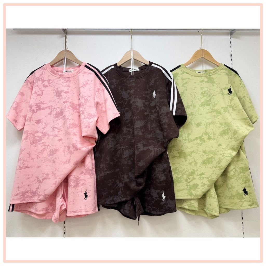 ชุดเซท 2 ชิ้น (มี 2 แบบ หลายสี) เสื้อโอเวอร์ไซส์ + กางเกงขาสั้น ผ้าเนื้อดีงานสวย ชุดใส่เที่ยว ชุดสวยๆ ชุดลำลอง