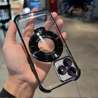 ส่งด่วน เคสใสขอบสี สำหรับ Realme C63 C61 Note80 Note60 Note60X กระกันแทก4มุม ตั้งได้ ขอบสี หรูหรา E2