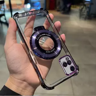 ส่งด่วน เคสใสขอบสี สำหรับ VIVO Y21 Y33S Y33T T1X กระกันแทก4มุม ตั้งได้ ขอบสี หรูหรา E2
