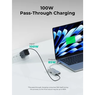 AUKEY UH-CUH01 ฮับ TravelDok 3-in-1 USB-C Hub | HDMI 4K@60Hz + USB 3.0 + PD 100W