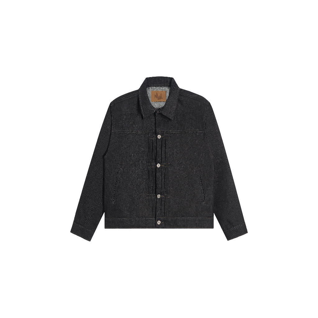 DOUBLE RAW DENIM JACKET BLACK  / เสื้อแจ็คเก็ตยีนส์