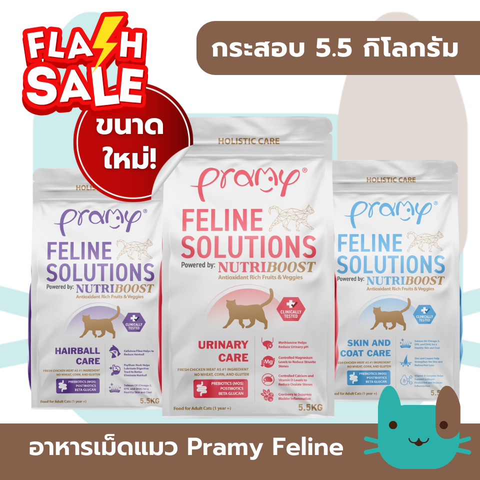 Pramy Feline (5.5Kg)  Solutions  อาหารแมวสูตรเฉพาะทาง FS