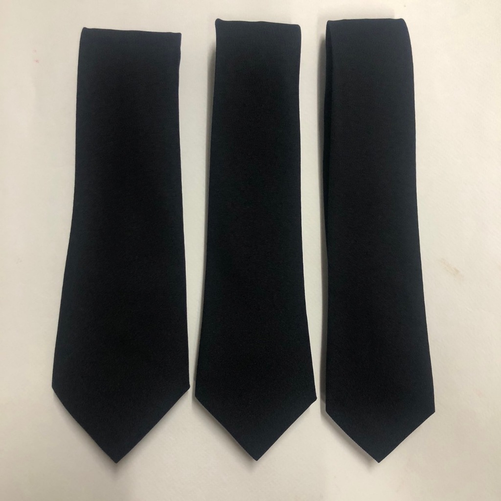 เนคไทสำเร็จรูปสีดำ เนกไทสีดำ เนกไทแบบผูกสีดำ necktie black tie ผ้าโทเร ทั้งชายและหญิง สินค้าพร้อมส่งผลิตในไทย