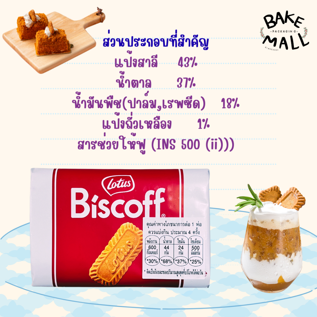 โลตัส บิสคอฟ คาราเมลไลซ์ บิสกิต 125g. Biscoff Caramelised Biscuit Lotus Brand แพ็ค 16 ชิ้น สำหรับรับประทานเป็นอาหารว่าง - รูปที่ 2