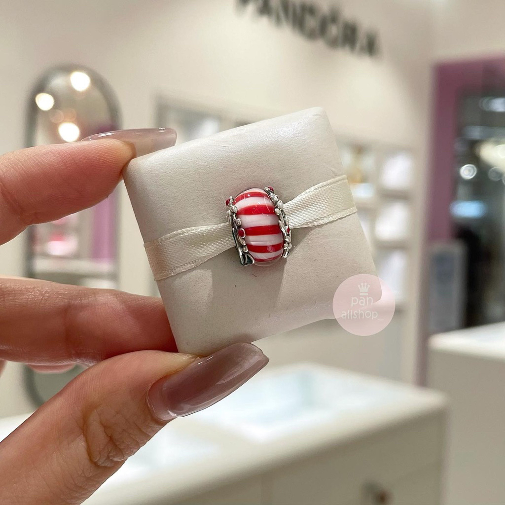 (ของแท้100%) Pandora Candy Murano Glass Charm มูราโน่ คริสมาสแคนดี้
