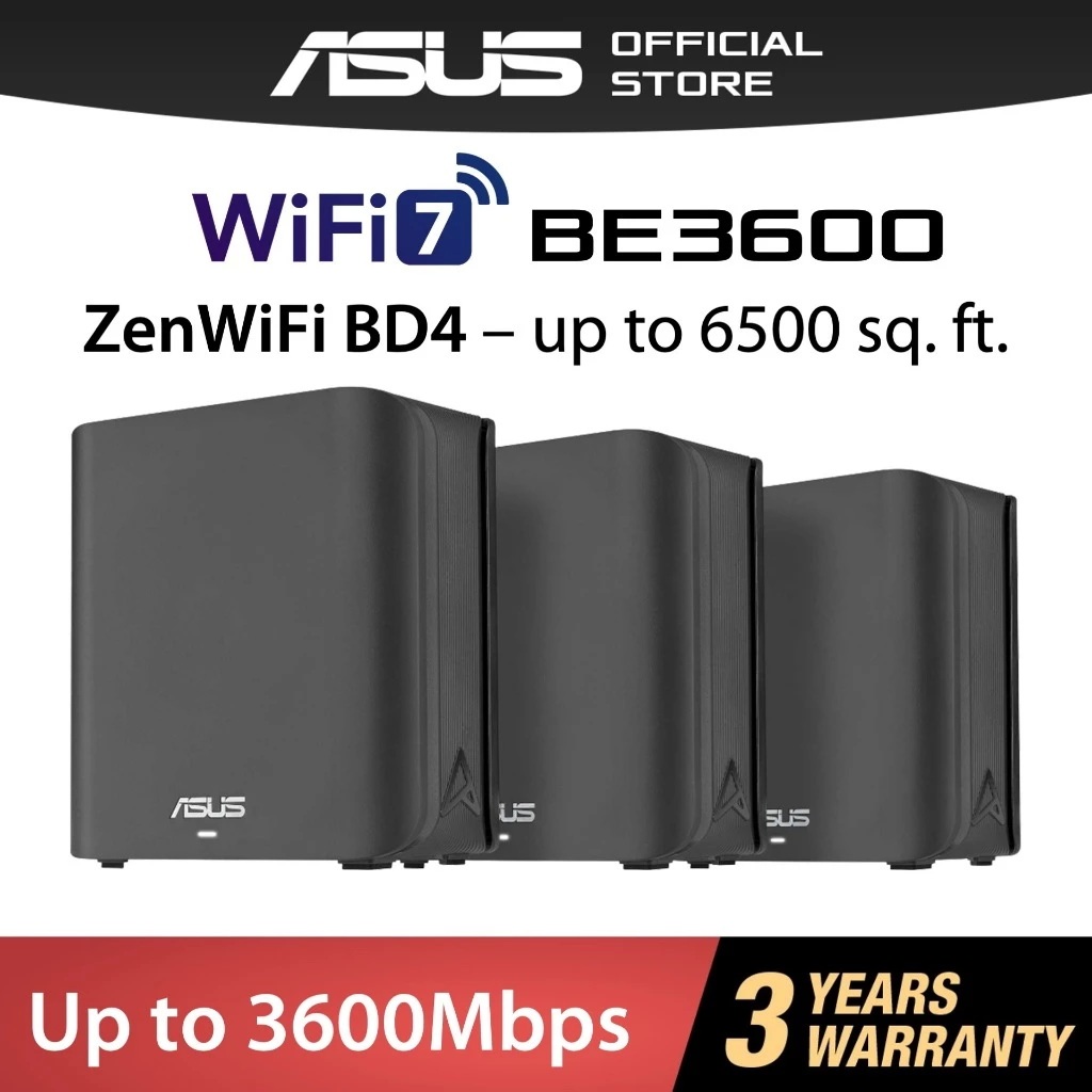 ASUS ZenWiFi (BD4) Dual-band WiFi 7 (802.11be) AiMesh Extendable Router