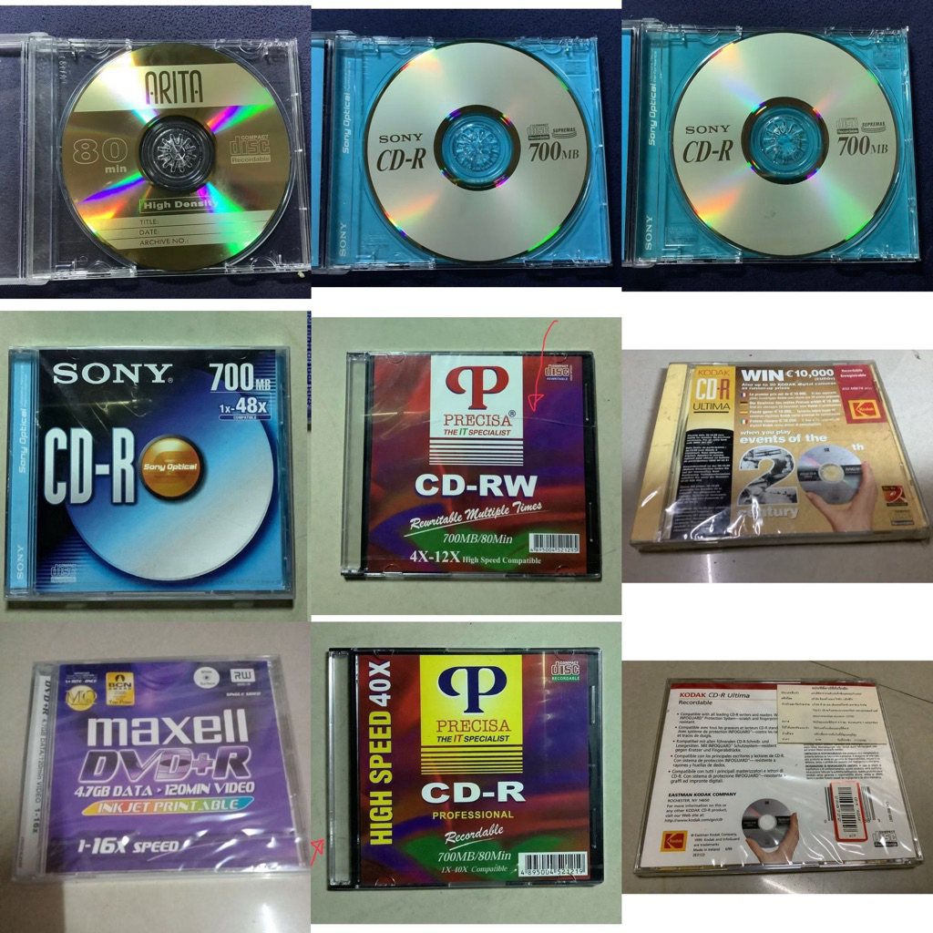 แผ่นซีดี เปล่ามือ1 (โกดัก)KODAK CD-R ULTIMA,,แผ่น ซีดี เปล่า Sony Cd-R 700MB 80min high speed 1x- 48
