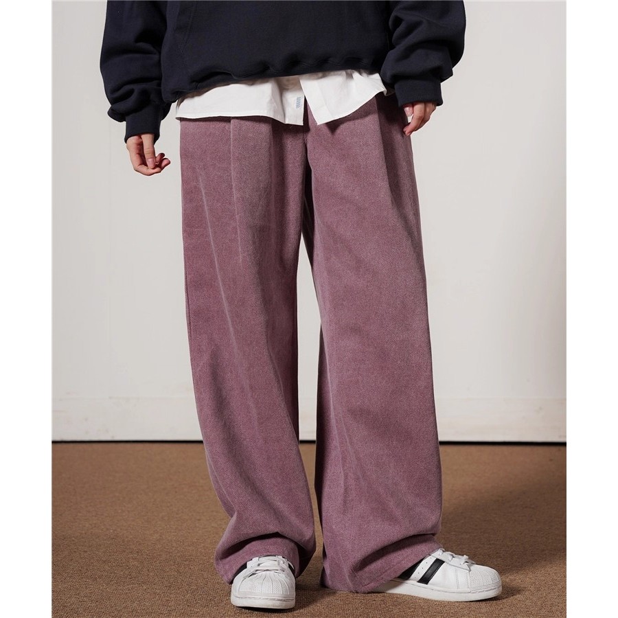 WVProjectกางเกงลำลองผู้ชายและผู้หญิงเอวยางยืด ขากว้างหลวม