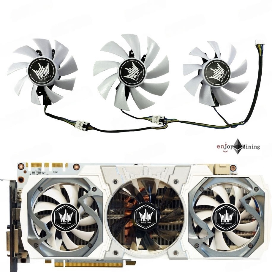 พัดลมการ์ดจอ GALAX GTX 970 980 980ti HOF Hall of Fame Graphics Card Cooling Fan