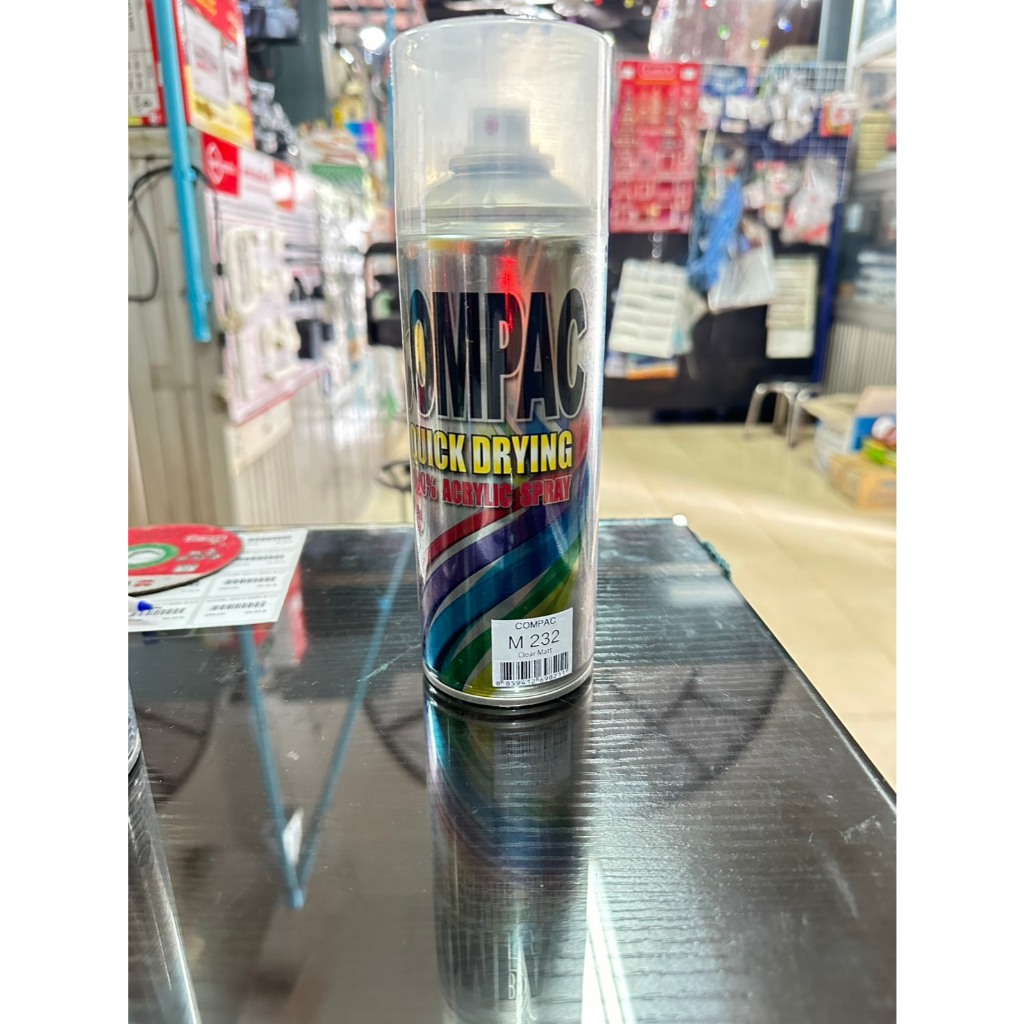 สีสเปรย์แลคเกอร์เงา/ด้าน(สีใสเงา/ด้าน)COMPAC (อะครีลิค 100%) ปริมาณ 400 ml.(รหัส:231/232)