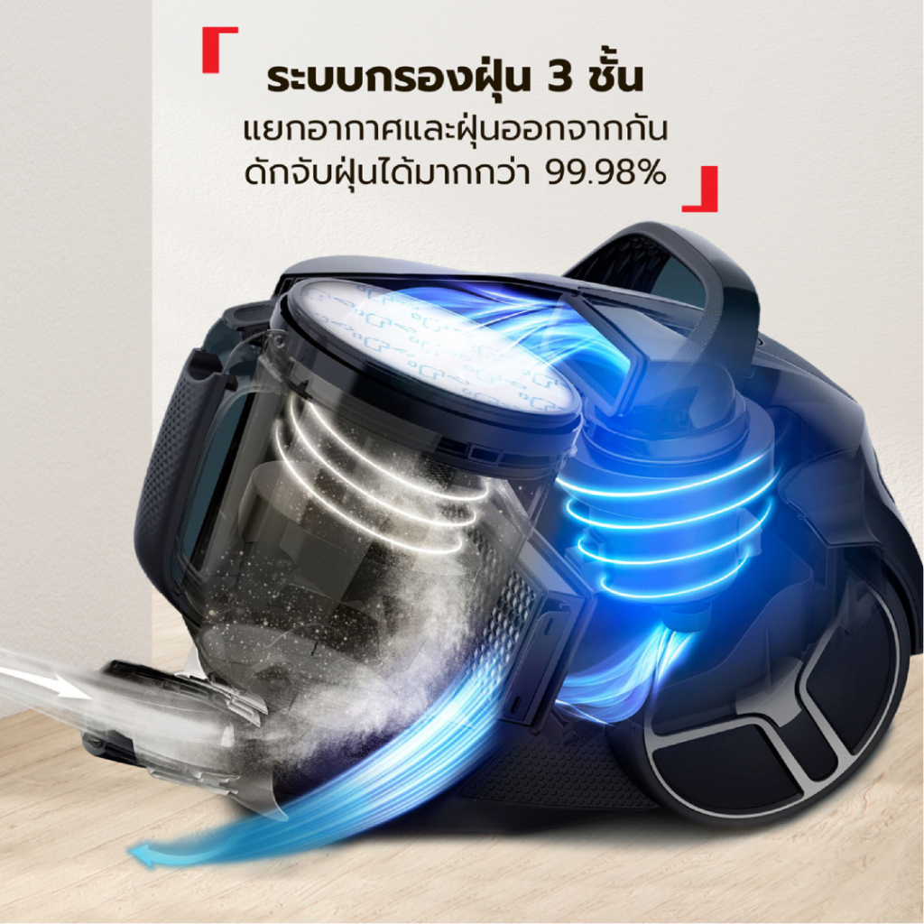 Tefal เครื่องดูดฝุ่น แบบกล่อง ไร้ถุงเก็บฝุ่น Compact รูปที่ 6