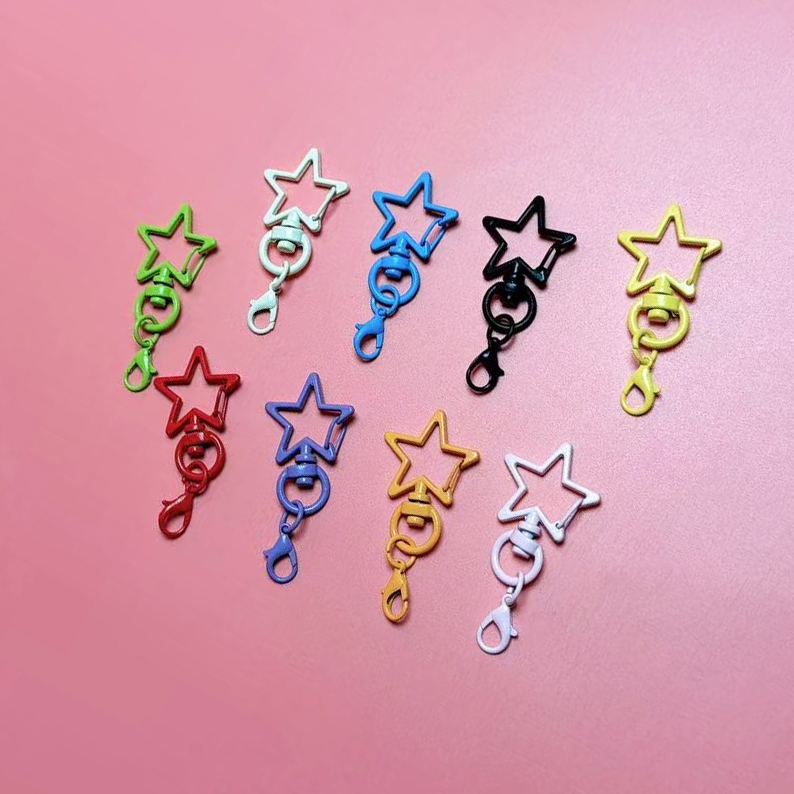 พวงกุญแจ ตะขอเกี่ยว พวงกุญแจ DIY รูปดาว น่ารัก หลากหลายสี พร้อมจัดส่งที่ไทย