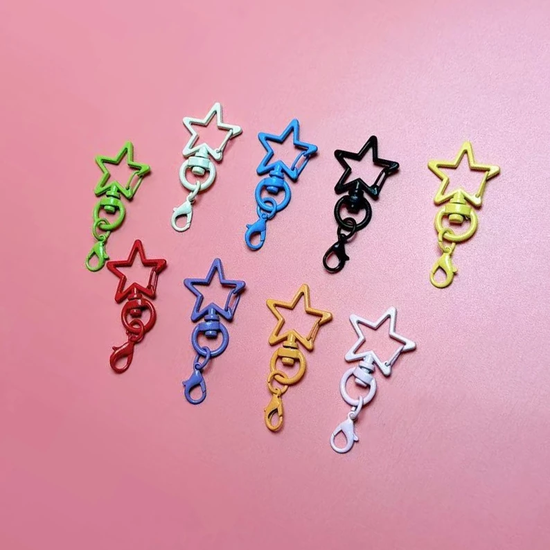 พวงกุญแจ ตะขอเกี่ยว พวงกุญแจ DIY รูปดาว น่ารัก หลากหลายสี พร้อมจัดส่งที่ไทย