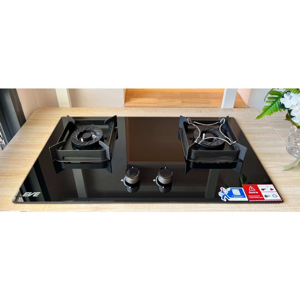 (ตัวโชว์) (Eve) เตาแก๊ส 2 หัว แบบฝัง ฐานกระจก HB73-B789G/BG