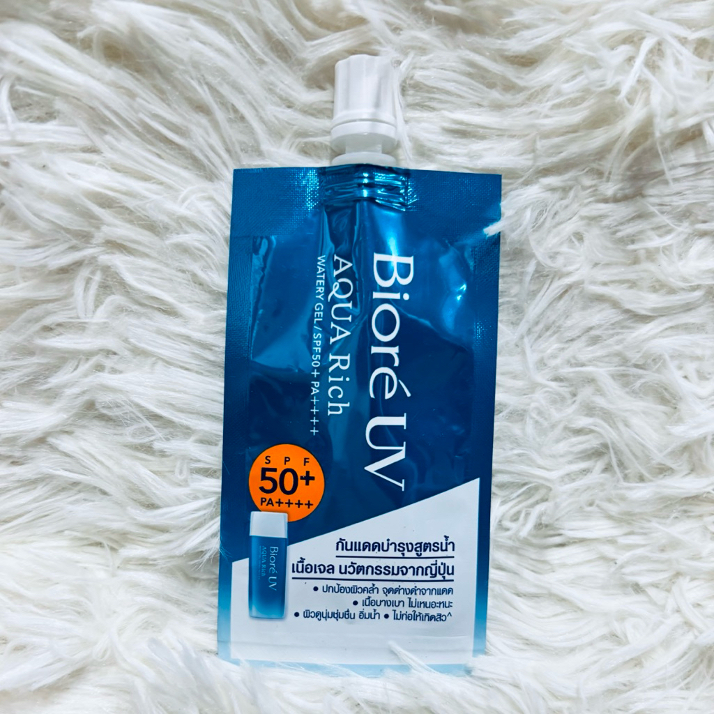 Biore UV water gel Botanical Peony or Aqua rich water gel spf50+ PA++++ แบบซอง 7ml กันแดด สูตรน้ำ