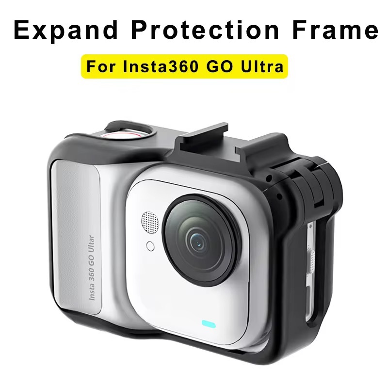 For Insta360 GO Ultra PC Expansion Cage with Cold Shoe Mount  กรอบเฟรมพลาสติก ป้องกันบกล้อง GO Ultra