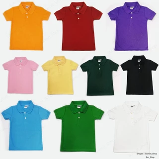 🔥🔥เสื้อโปโลเด็ก สีพื้น10สี ผ้าจูติ [OMNI] มีหลายไซส์ มีเก็บเงินปลายทาง Polo shirt for Kids