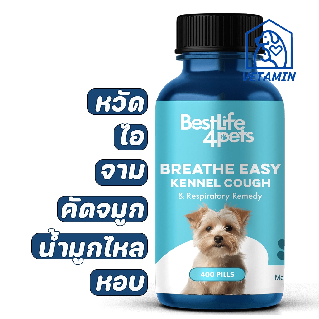 [ 20เม็ด ส่งฟรี ] พร้อมส่ง สำหรับสุนัข ไอ จาม เป็นหวัด หมาหลอดลมอักเสบ Dogs Breathe Easy Exp.12/27