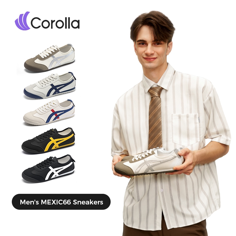 【รองเท้าผู้ชาย】Corolla Mexic 66 รองเท้าผ้าใบลำลองส้นแบน วัสดีหนังพียู พื้นกันลื่น ทรงคลาสสิค สำหรับผ