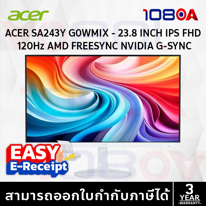 Acer SA243Y P1wmix (UM.QS3ST.101) | จอ 23.8" IPS 120Hz Full HD สวยคม ลื่นตา รับประกันศูนย์ 3 ปี