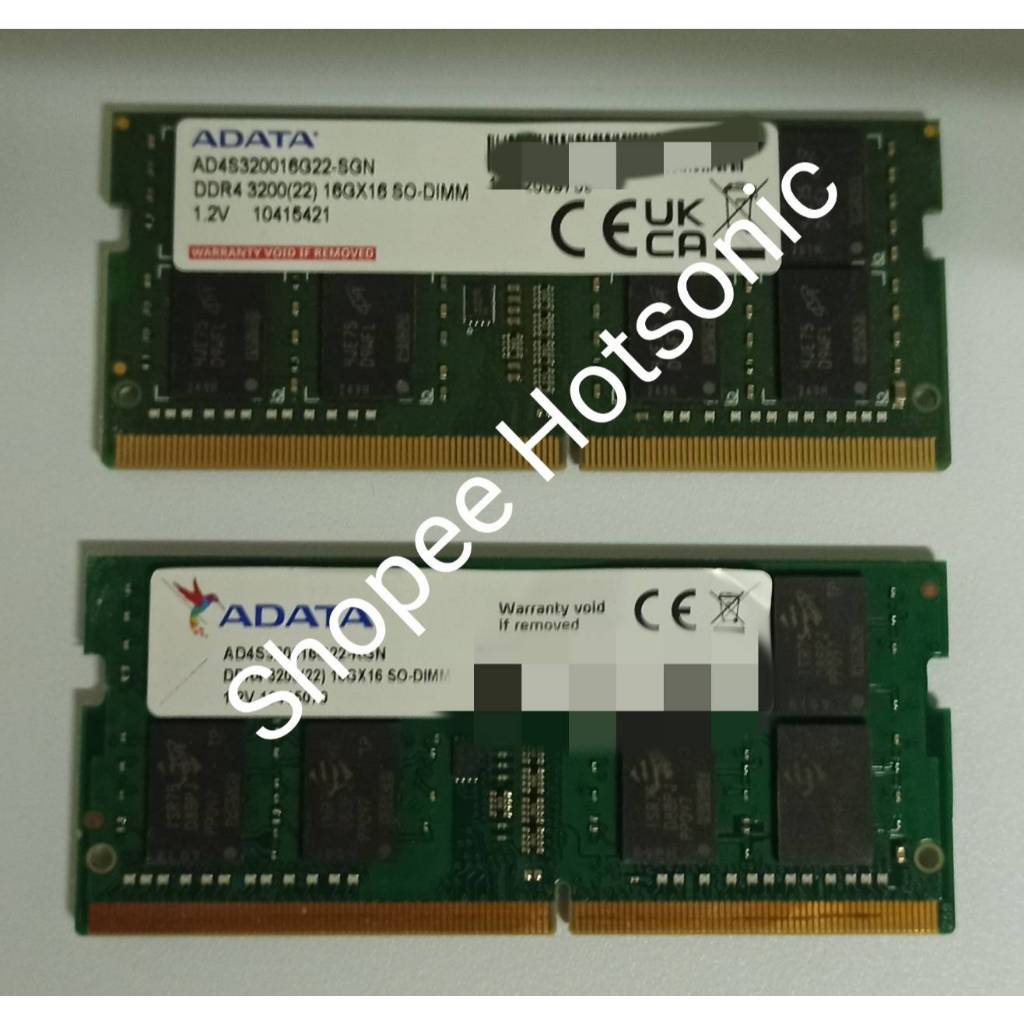 DDR4 Ram 16GB 3200 Notebook มือสอง ADATA RAM แรม DDR4(3200, NB) 16GB 16 CHIP