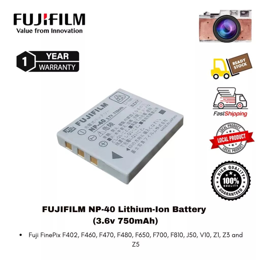แบตเตอรี่ Fujifilm NP-40 / NP-40N for Z1 Z2 Z3 Z5 fd F455 F460 F470 F480 F470 F650 F610 F700 F710 F8