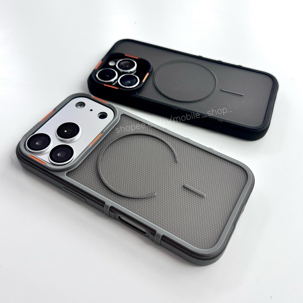 [iP17เข้าแล้ว] มีส่งด่วน ในกทม. เคสแม่เหล็ก เคฟล่า-ใสดำขุ่น Magnetic กันรอยนิ้วมือ สำหรับ iP 11-17Promax