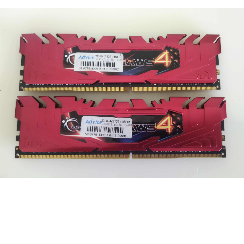 แรม DDR4  8 GB. ยี่ห้อ G SILL  BUS 2133   16 GB.  (8X2)