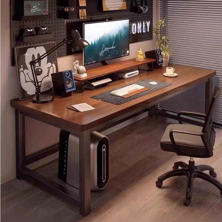 โต๊ะทำงาน80/100/120/140CM ขาเหล็ก การเสริมความแข็งแรงด้วยสายรัดเอียงOFFICE COMPUTER DESK
