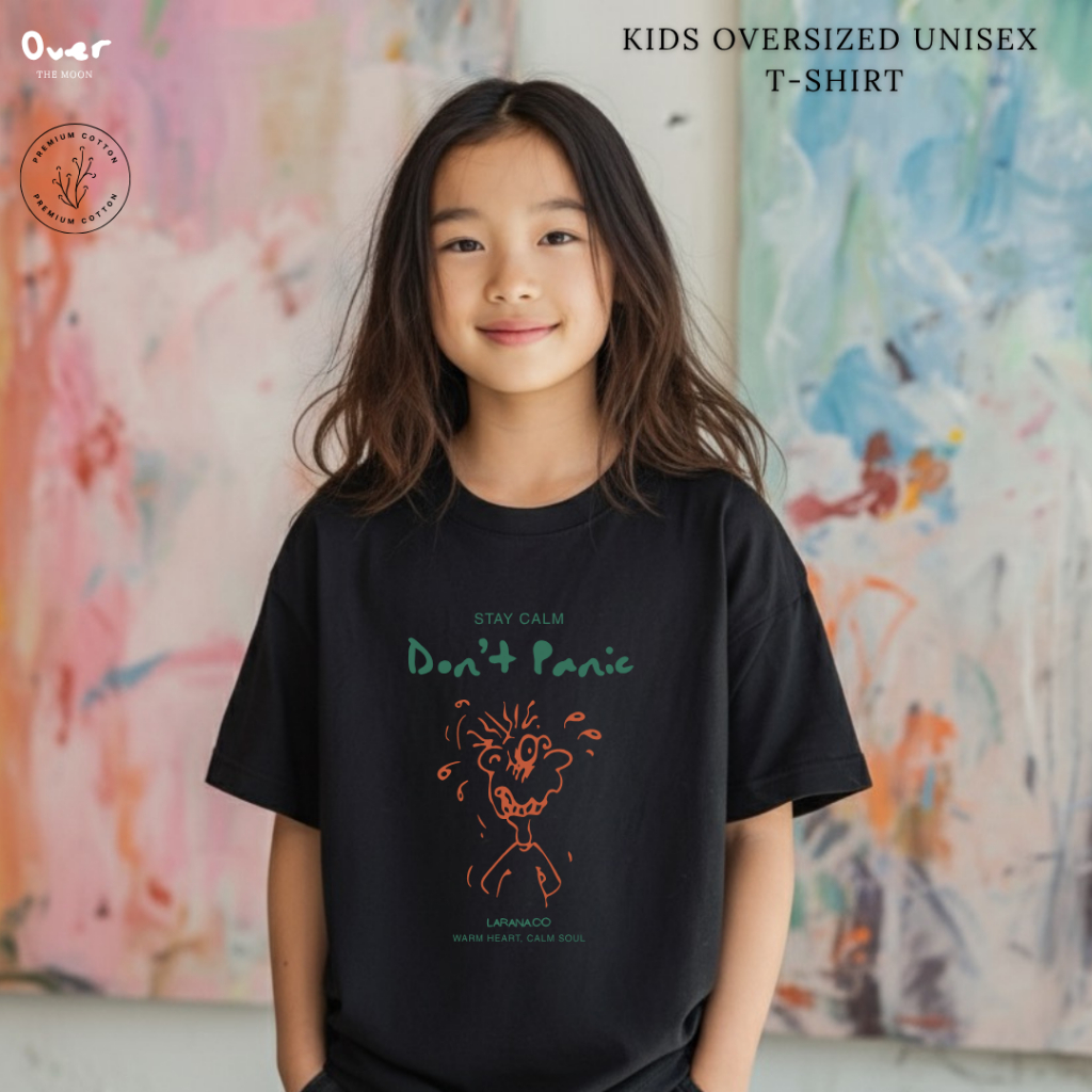 OVER THE MOON T-SHIRT KIDS  | เสื้อยืดเด็กทรง Oversized อก 32-38 | Don't Panic