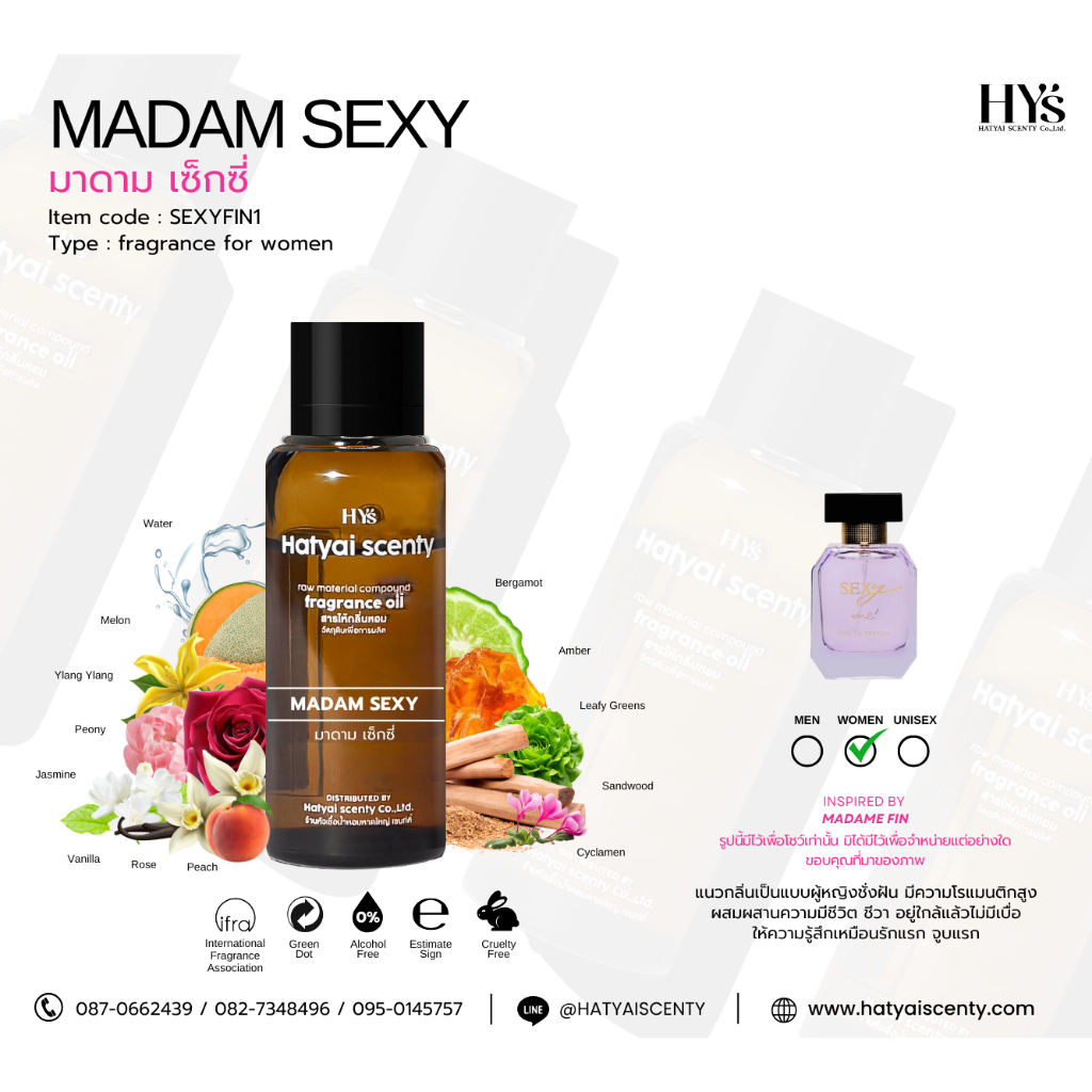 หัวเชื้อน้ำหอม กลิ่น MADAM SEXY  มาดาม เซกซี่