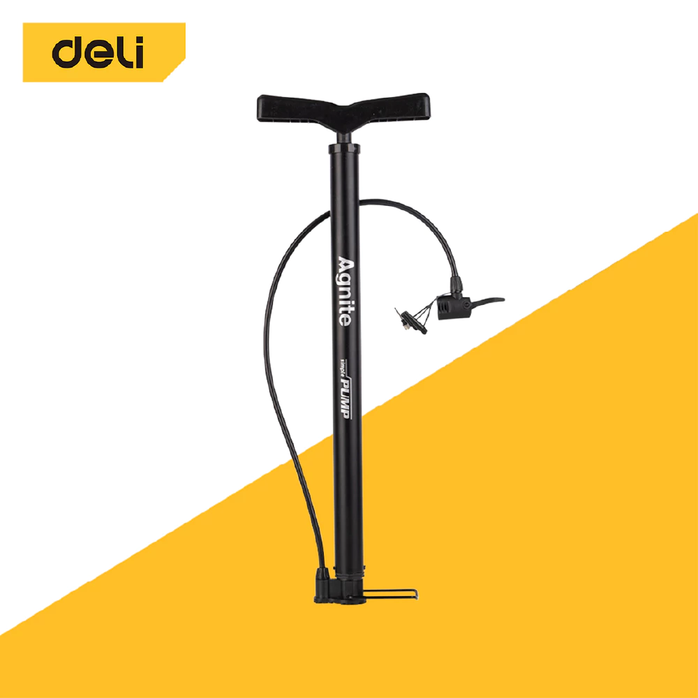 Deli ที่สูบลม ที่สูบลมจักรยาน กระบอกสูบลม พกพาง่าย เติมลมจักรยาน รถมอเตอร์ไซค์ ไม่เด้งกลับ สูบลม Air Pump