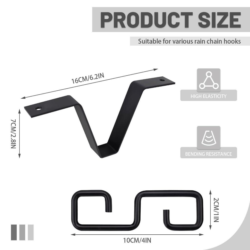 คลิปเชื่อมต่อโซ่ฝนทรงตัว V สำหรับรางน้ำฝน ตัวอะแดปเตอร์รางน้ำ สำหรับท่อระบายน้ำและตะขอแขวนตกแต่งสวน - รูปที่ 7