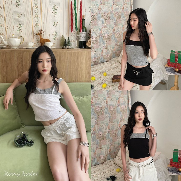 SLOANE TANK TOP เสื้อกล้าม 2 เลเยอร์ สลับผ้าสามสี