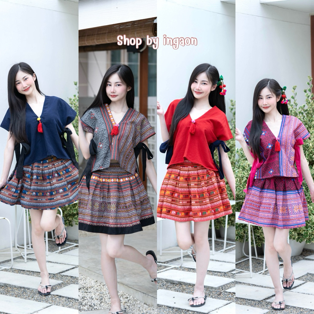 เสื้อดอย ผ้าฝ้าย(รุ่นผูกโบว์)เฉพาะเสื้อ
