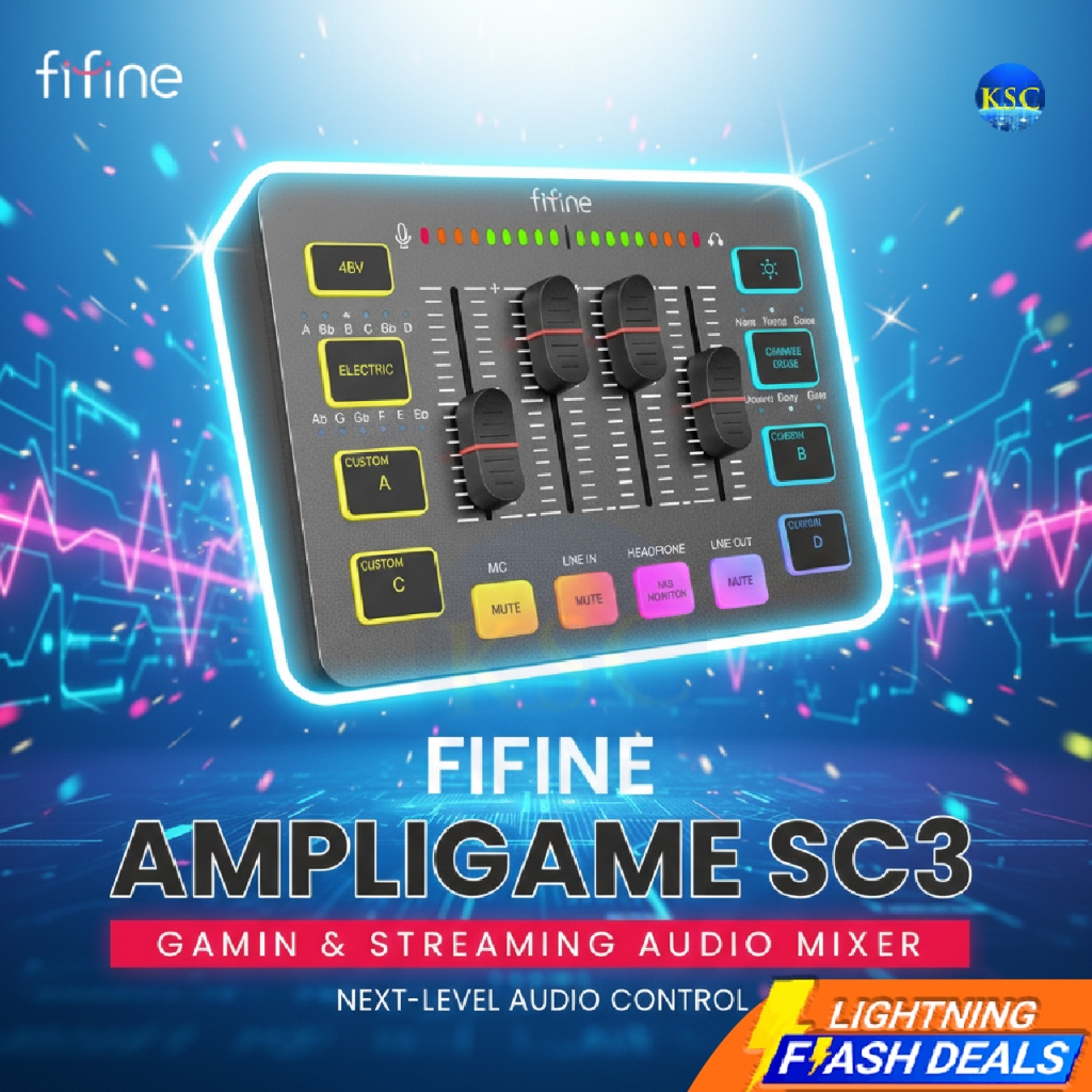 FIFINE AMPLIGAME SC3 SC8 MIXER มิกเซอร์ Phantom Power 48V ประกันศูนย์ 1 ปี
