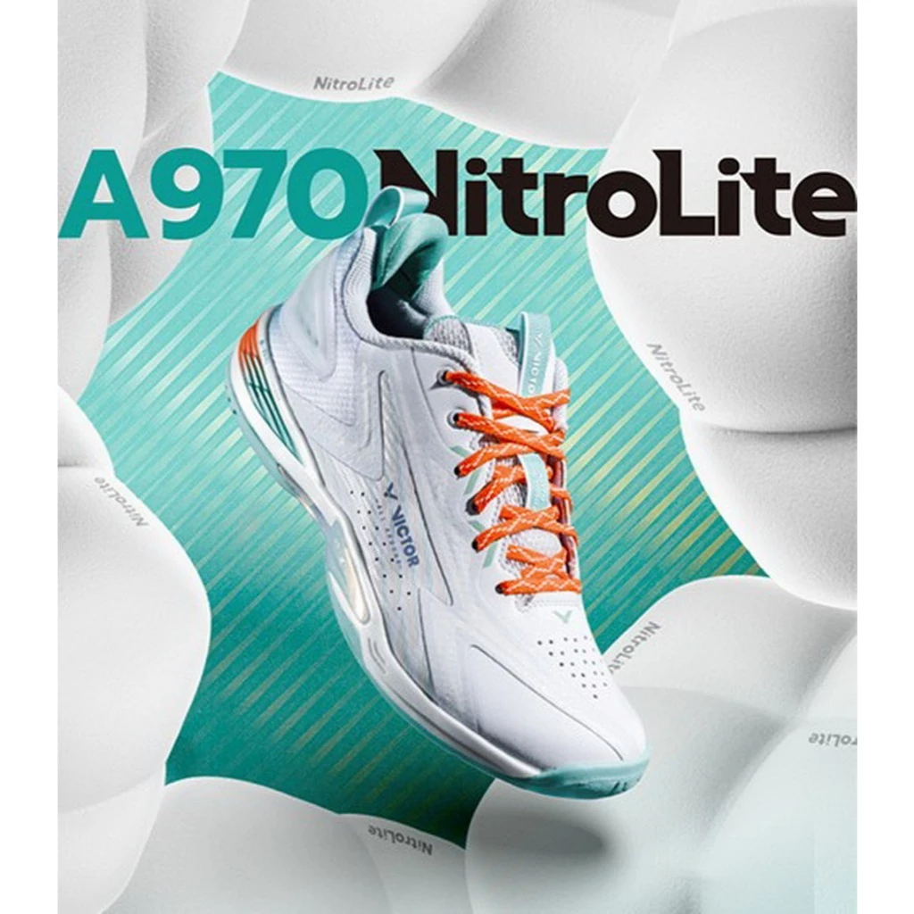 【 ของแท้ 💯% 】รองเท้าแบดมินตัน VICTOR ALL-AROUND A970NitroLite สีขาว/เขียว (A970NitroLite-AG)