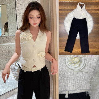 พร้อมส่ง เติม S-XL⚡️RM 8936 เสื้อเนื้อผ้าทวีตสวยหรู+ขายาวสีด…