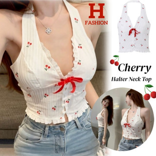 พร้อมส่งจากไทย (FY2875) เสื้อคล้องคอ แต่งโบว์ขาวแดว สไตล์เกา…