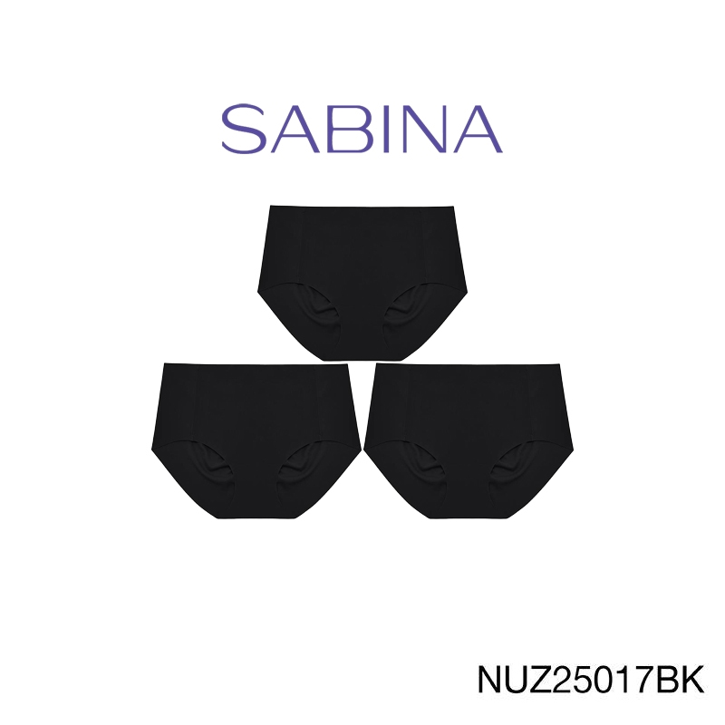 [Online Exclusive] (Set 3 ชิ้น) Sabina Panty Zone Seamless Series กางเกงในทรงบิกินี่ รหัส NUZ25017BK - สีดำ