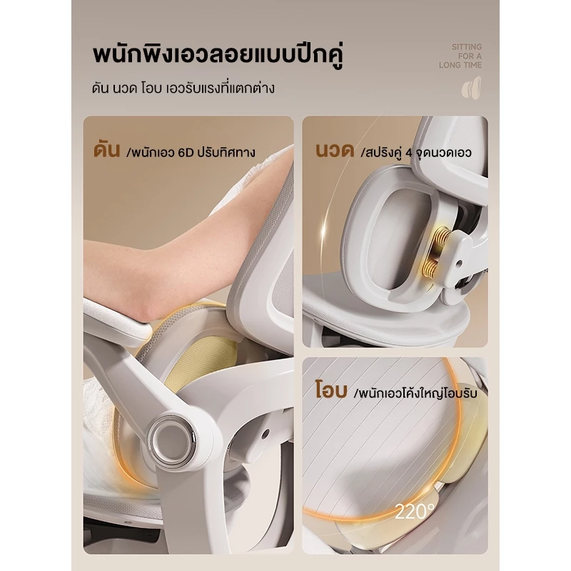 Kris เก้าอี้เพื่อสุขภาพ เก้าอี้ตามหลักสรีรศาสตร์ เวอร์ชันขั้นสูง รุ่น S800/820  รับประกัน 3ป อะไหล่ทดแทนฟรี thumbnail 4